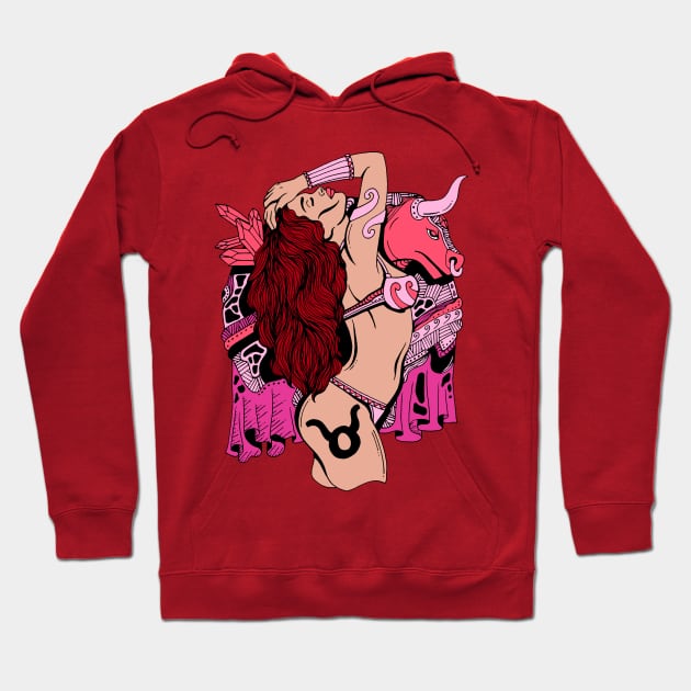 Taurus Beauty - Pink Edition Hoodie by kenallouis